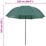 vidaXL Parapluie de pêche Vert 220x193 cm