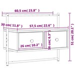 vidaXL Meuble TV mural chêne sonoma 60 5x30x51 cm bois d'ingénierie