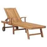 vidaXL Chaise longue Bois de teck solide