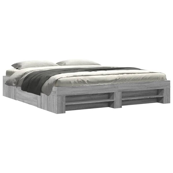 vidaXL Cadre de lit sonoma gris 180x200 cm bois d'ingénierie
