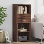 vidaXL Buffet haut chêne marron 50x42 5x124 cm bois d'ingénierie
