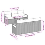Ensemble de canapé de jardin 7 pièces avec coussins marron