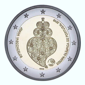 Monnaie 2 euros commémorative portugal 2016 - jeux olympiques de rio de janeiro