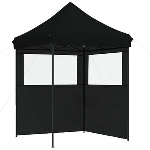 vidaXL Tente de réception pliable escamotable 2 parois latérales noir