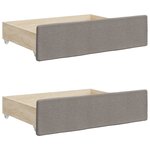 vidaXL Lit de jour avec gigogne et tiroirs taupe 90x200 cm tissu