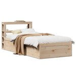 vidaXL Cadre de lit avec tête de lit 75x190 cm bois de pin massif