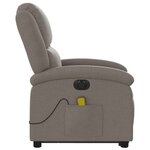 vidaXL Fauteuil inclinable de massage électrique Taupe Tissu