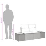 vidaXL Canapé de jardin 2 places avec coussins Beige Rotin Poly