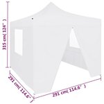 vidaXL Tente de réception pliable avec 4 parois 3x3 m Acier Blanc