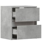 vidaXL Tables de chevet murales avec lumières LED 2 Pièces gris béton