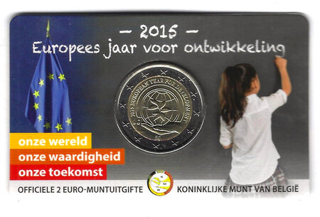 Monnaie 2 euros commémorative belgique 2015 coincard - développement