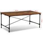 vidaXL Table à manger Bois de récupération massif 180 cm
