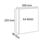 Classeur PP personnalisable Kreacover - 4 anneaux en D 60mm - A4 maxi - Blanc x 10 EXACOMPTA