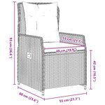 Ensemble de salle à manger jardin 5 pièces en rotin marron vidaXL