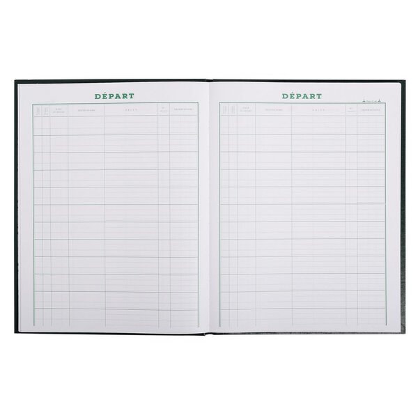 Registre Courrier départ - 32 x 24 cm, 160 pages - Vert