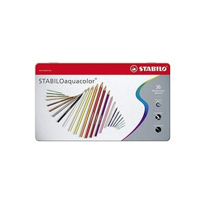 Boîte métal x 36 crayons de couleur aquarellables STABILOaquacolor STABILO