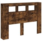 vidaXL Tête de lit à LED chêne fumé 140x18 5x103 5cm bois d'ingénierie