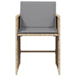 vidaXL Chaises de jardin avec coussins lot de 4 mélange beige