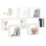 vidaXL Étagère murale forme d'auto Blanc 82x15x51 cm Bois d’ingénierie