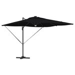 vidaXL Parasol Déporté Roma avec LEDs Noir 286x285x270 cm Aluminium