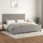 vidaXL Cadre de lit avec tête de lit Gris clair 200x200 cm Velours