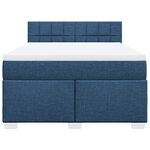 vidaXL Sommier à lattes de lit avec matelas Bleu 160x200 cm Tissu