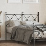 vidaXL Tête de lit métal noir 120 cm