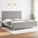 vidaXL Cadre de lit avec tête de lit Gris clair 180x200 cm