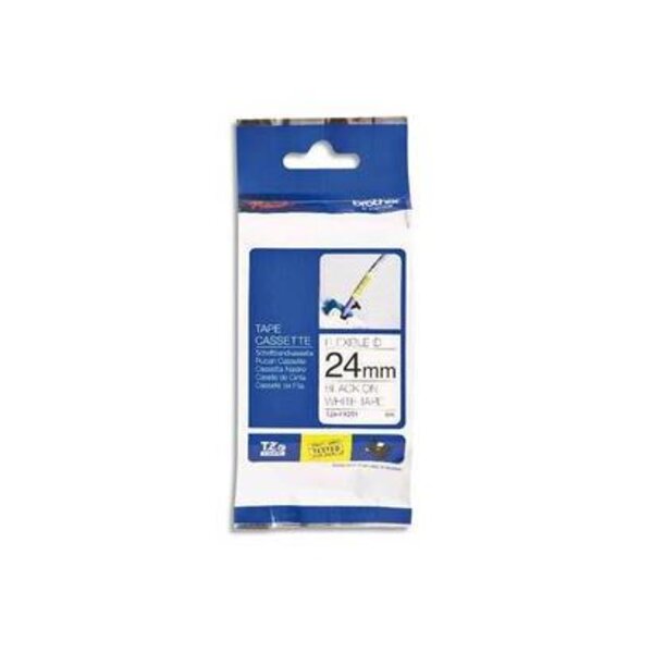 Ruban TZ pour PTOUCH flexible laminé 24mmx8m noir/blanc TZEFX251 BROTHER