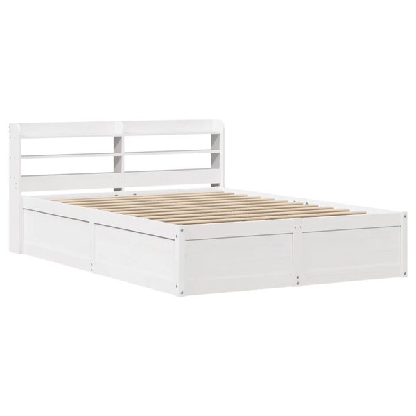 vidaXL Cadre de lit avec tête de lit blanc 150x200 cm bois pin massif