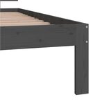 vidaXL Cadre de lit Gris Bois de pin massif 90x200 cm
