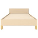 vidaXL Cadre de lit avec tête de lit Crème 90x190 cm Tissu