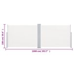 vidaXL Auvent latéral rétractable Crème 100 x 1000 cm
