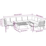 vidaXL Salon de jardin 11 Pièces avec coussins Bois d'acacia solide