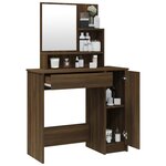vidaXL Coiffeuse avec miroir Chêne marron 86 5x35x136 cm