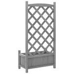 vidaXL Jardinière avec treillis gris bois massif de sapin