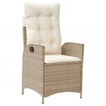 vidaXL Ensemble à manger de jardin avec coussins 5Pièces Beige poly rotin