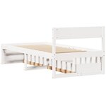 vidaXL Cadre de lit sans matelas blanc 90x200 cm bois de pin massif