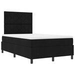 vidaXL Lit à ressorts avec matelas noir petit double en tissu
