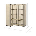 vidaXL Garde-robe d'angle Crème 130 x 87 x 169 cm