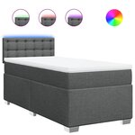 vidaXL Sommier à lattes de lit avec matelas Gris foncé 80x200 cm Tissu