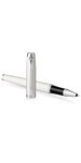 PARKER IM stylo roller, laque blanche, attributs chromés, Recharge noire pointe fine, en écrin