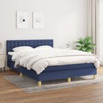 vidaXL Sommier à lattes de lit avec matelas Bleu 140x200 cm Tissu