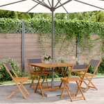 vidaXL Ensemble à manger de jardin 5 Pièces anthracite tissu bois massif