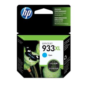 Hp 933xl cartouche d'encre cyan grande capacité authentique pour hp officejet 6100/6600/6700/7100/7510/7610 (cn054ae)