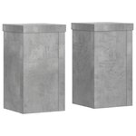 vidaXL Supports pour plantes 2 Pièces gris béton bois d'ingénierie