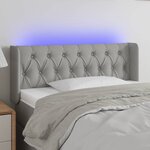 vidaXL Tête de lit à LED Gris clair 93x16x78/88 cm Tissu