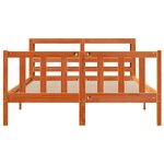 vidaXL Cadre de lit et tête de lit sans matelas cire marron 135x190 cm