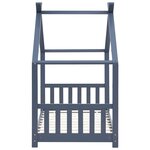 vidaXL Cadre de lit d'enfant Gris Bois de pin massif 80x160 cm