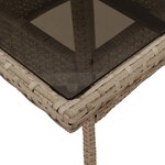 vidaXL Ensemble à manger de jardin et coussins 5 Pièces beige rotin verre